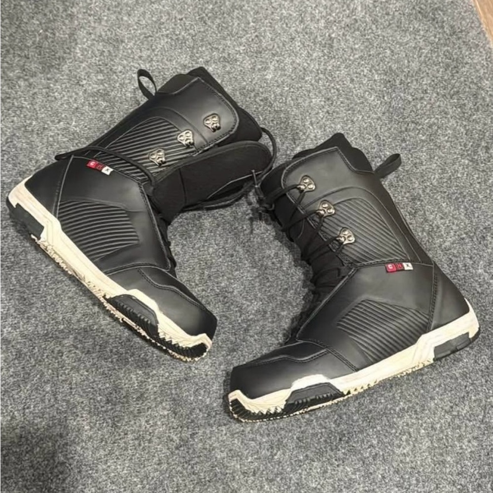 Black and White Rain & Snow Boots with Durable Construction